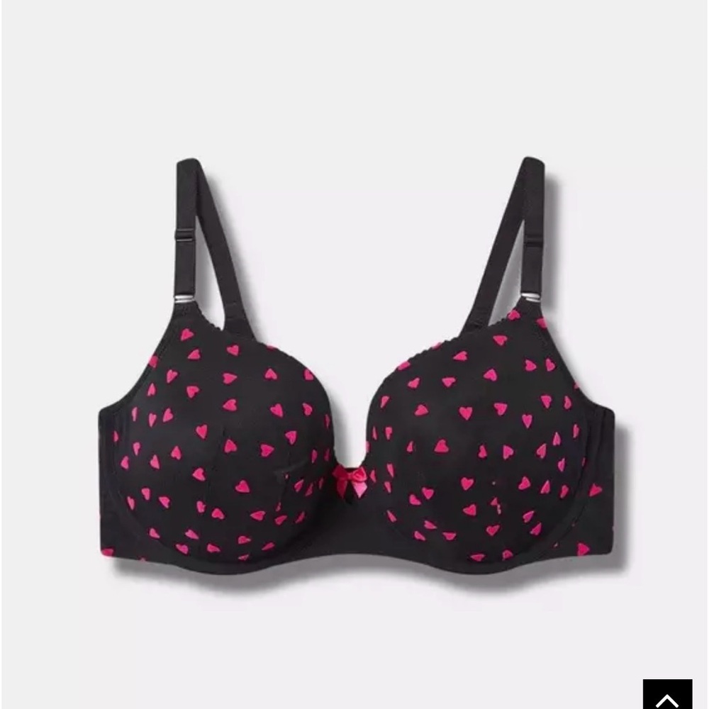 Torrid heart underwire bra 40C Perfect Tshirt Hearts Out Rich Black Underwire